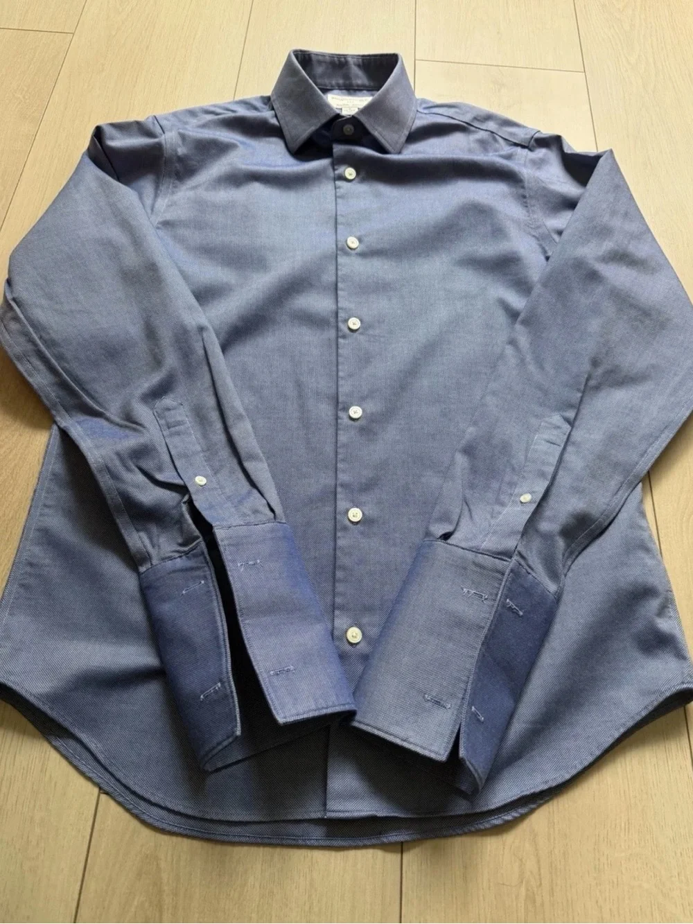 Banana Republic Men's Blue Long-Sleeve Dress Shirt